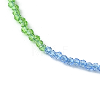 Faceted Rondelle Glass Beaded Necklace for Women NJEW-M208-02K-1