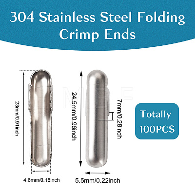 304 Stainless Steel Folding Crimp Ends CD-TAC0006-02P-1