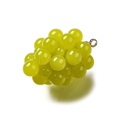 Grape Brass Acrylic Pendants OACR-R006-05G-08-1