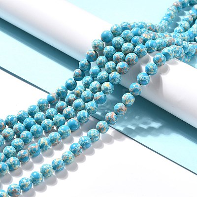 Synthetic Imperial Jasper Beads Strands G-E568-01B-05-1