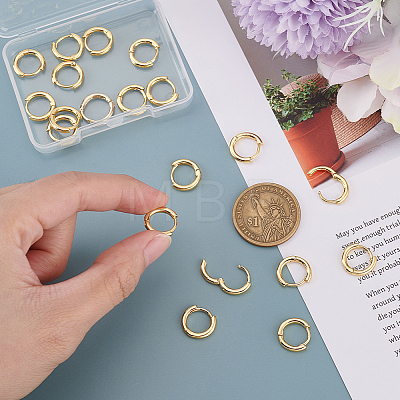 10 Pairs Brass Huggie Hoop Earrings EJEW-BBC0002-21-1