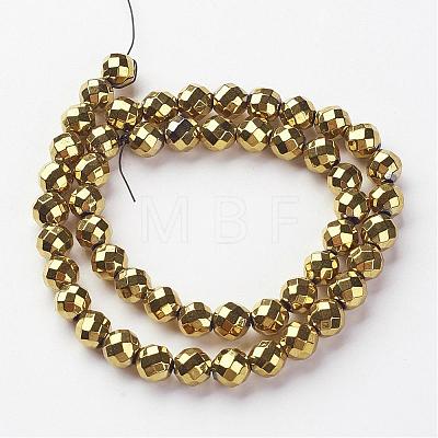 Non-Magnetic Synthetic Hematite Beads Strands G-G092-8mm-1-1