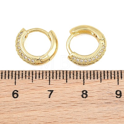 Brass Micro Pave Cubic Zirconia Hoop Earrings KK-CBAD104-04G-C-1