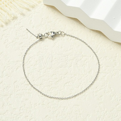 Brass Cable Chains Bracelets for Women BJEW-G735-09P-1