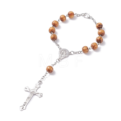2Pcs 2 Style Religious Prayer Beaded Rosary Bracelets BJEW-SZ0002-53-1