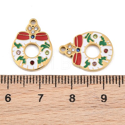 Christmas 304 Stainless Steel Enamel Pendants SA-CBA85C0-02F-G-1