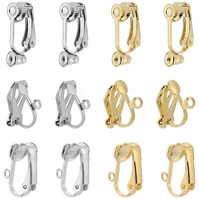 SUNNYCLUE 24Pcs 6 Styles 304 Stainless Steel Clip-on Earring Converters Findings STAS-SC0006-79-1