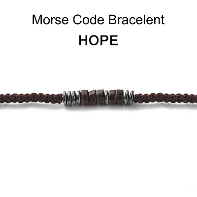 Hope Morse Code Stretch Bracelets Set BJEW-JB07352-05-1