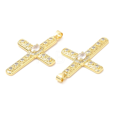 Rack Plating Brass Micro Pave Cubic Zirconia Pendants KK-A185-28G-1