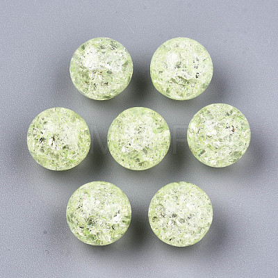 Transparent Crackle Acrylic Round Beads Strands X-CCG-R002-12mm-07-1