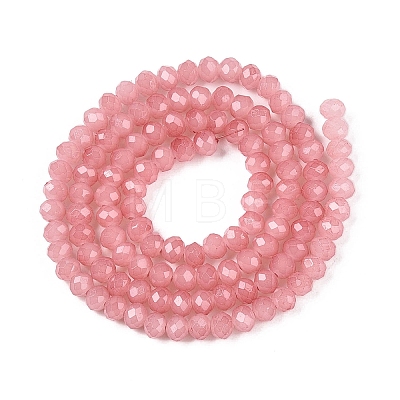 Baking Painted Imitation Jade Glass Bead Strands X-DGLA-A034-J4MM-A31-1