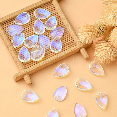 Electroplated Transparent Glass Pendants GLAA-YW0003-13-1