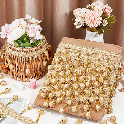 Curtain Plastic Beaded Fringe Trim OCOR-WH0090-69D-1