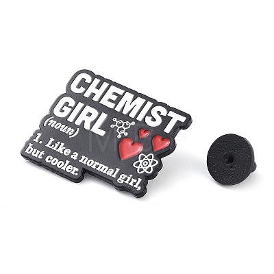 Bioscience Theme Black Zinc Alloy Brooches JEWB-C031-01D-EB-1