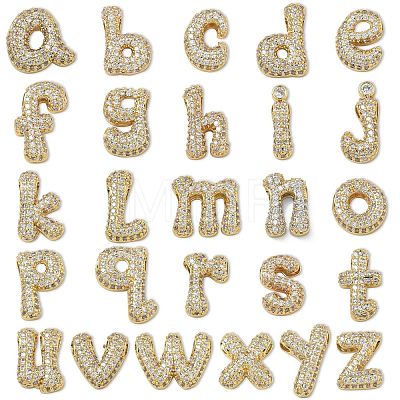 Brass Micro Pave Clear Cubic Zirconia Pendants KK-A300-02G-1