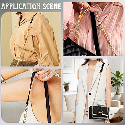 1Pc Imitation Leather with Alloy Curb Chain Purse Chains FIND-CL0002-07-1
