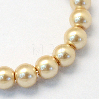 Baking Painted Pearlized Glass Pearl Round Bead Strands HY-Q003-4mm-42-1