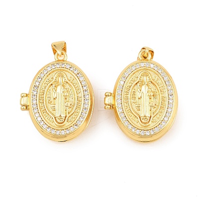 Religion Brass Locket Pendants KK-D232-19G-01-1