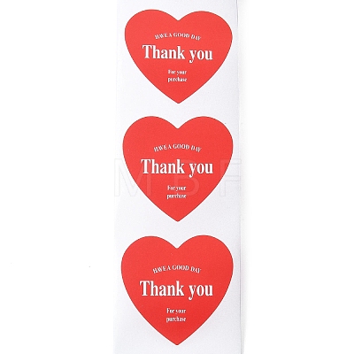 500Pcs Heart with Thank You Roll Stickers DIY-U008-01D-1