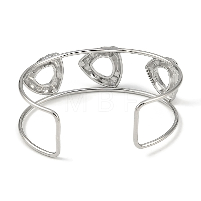 Non-Tarnish 304 Stainless Steel Wide Textured Open Cuff Bangles BJEW-Q348-05P-03-1