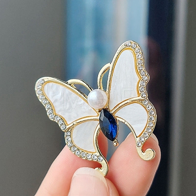 Butterfly Rhinestone with Acrylic Brooch PW-WG36D64-03-1