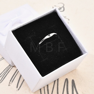 Rhodium Plated 925 Sterling Silver Adjustable Rings RJEW-S397-01P-01-1