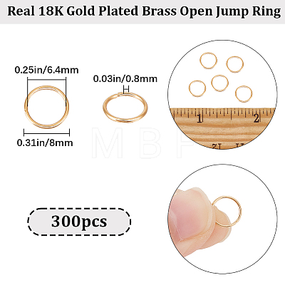 300Pcs Brass Open Jump Rings KK-BBC0008-72A-1