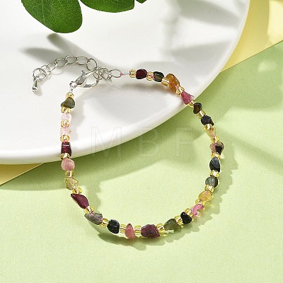 Natural Tourmaline Beads Bracelets for Women BJEW-H623-02S-04-1