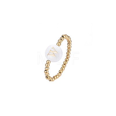 304 Stainless Steel and Shell Finger Rings WG7EF54-23-1