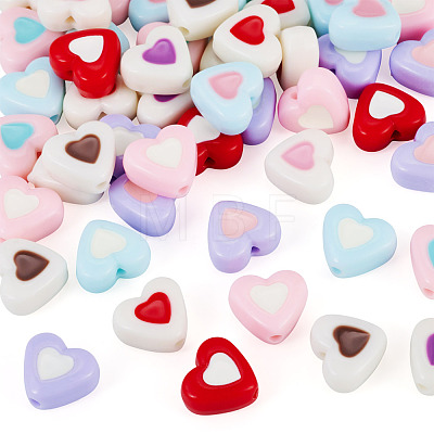 55Pcs 11 Colors Opaque Acrylic Beads OACR-TA0004-79-1