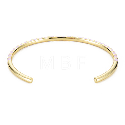 Twisted Brass Enamel Cuff Bangle BJEW-T020-02C-NF-1