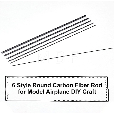 21Pcs 6 Style Round Carbon Fiber Rod DIY-BC0004-81-1