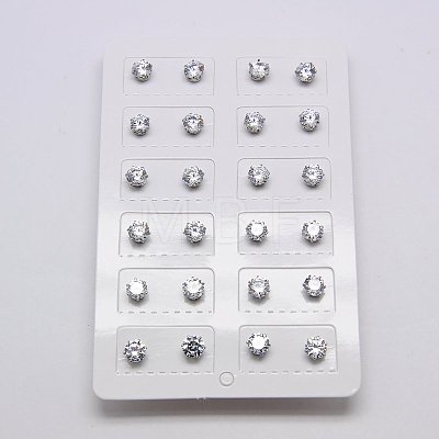 Cubic Zirconia Ear Studs X-STAS-E051-3C-1