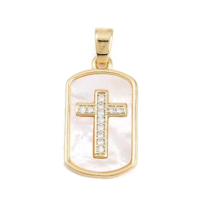 Brass Micro Pave Clear Cubic Zirconia Pendants KK-H273-37B-G-1