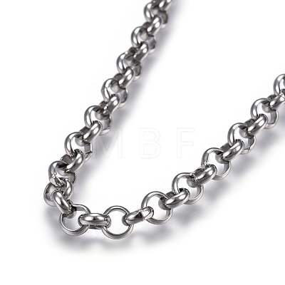 304 Stainless Steel Rolo Chain Necklaces NJEW-F242-12P-D-1