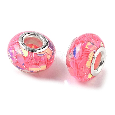 Transparent Resin Rondelle European Beads RESI-S023-31-1