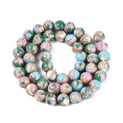 Assembled Synthetic Turquoise and Trochus Shell Beads Strands G-N369-02B-03-1