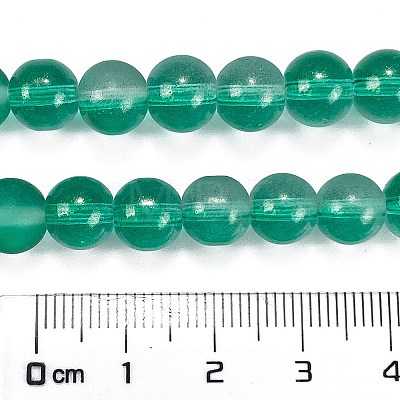 Frosted Transparent Glass Bead Strands GLAA-P065-8mm-14-1