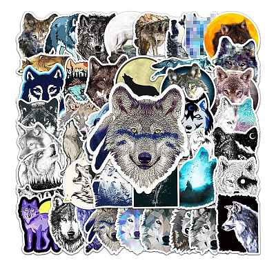 50Pcs PVC Cartoon Stickers WOLF-PW0001-04-1