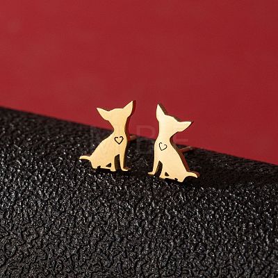 Stainless Steel Studs Earrings PW-WG53AF2-01-1