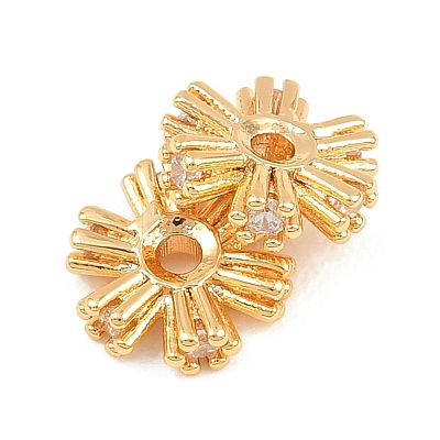 Brass Micro Pave Cubic Zirconia Beads KK-H538-20B-G-1