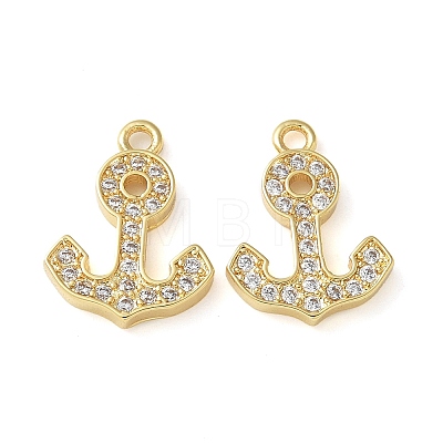 Brass Micro Pave Cubic Zirconia Charms KK-C086-12G-02-1