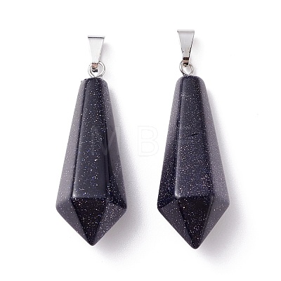 Synthetic Blue Goldstone Pointed Pendants G-I314-02P-08-1