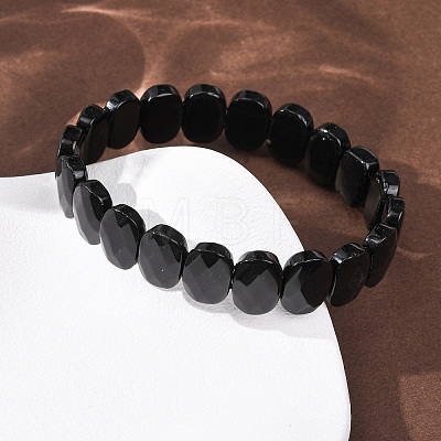 Natural Obsidian Faceted Beaded Stretch Bracelets for Women BJEW-K251-07J-1