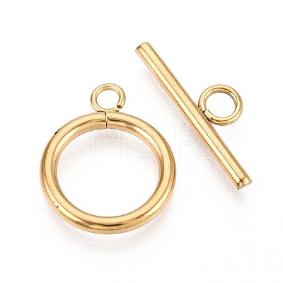 Ion Plating(IP) 304 Stainless Steel Ring Toggle Clasps STAS-A092-09H-G-1