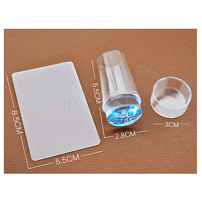 Full Transparent Silicone Nail Art Seal Stamp and Large Scraper Set MRMJ-L003-V01-1