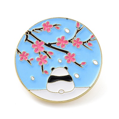 Panda with Plum Blossom Enamel Pins JEWB-A016-02A-02-1