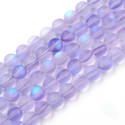 Synthetic Moonstone Beads Strands G-R375-8mm-A19-1