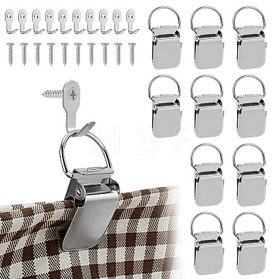 10 Sets Mini Stainless Steel Hook Hangers AJEW-OC0015-99P-1
