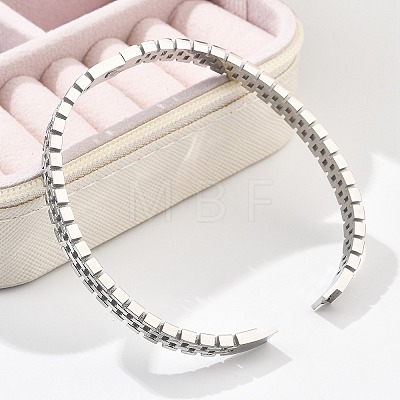 304 Stainless Steel Watch Band Bangles for Women BJEW-Z092-03P-1